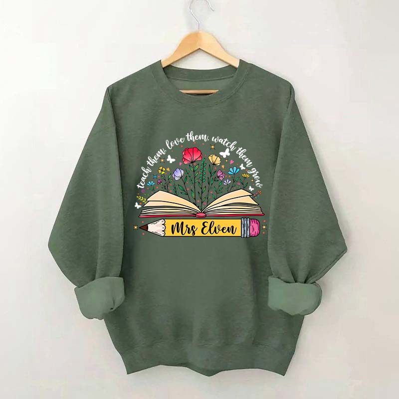 Custom Teacher Wildflower Sweatshirt