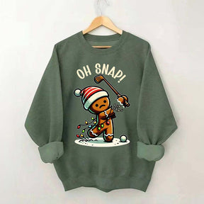 Oh Snap Gingerbreadman Golfer Sweatshirt