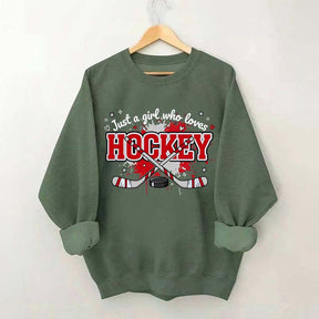 Just a Girl Who Loves Hockey Red Sweatshirt