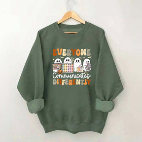 Halloween Everyone Communicates Differently Sweatshirt