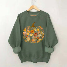 Boho Flowers Pumpkin Sweatshirt