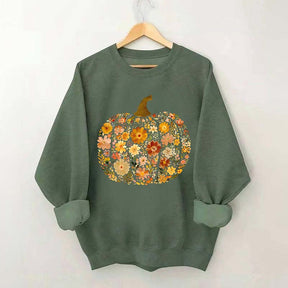 Boho Flowers Pumpkin Sweatshirt