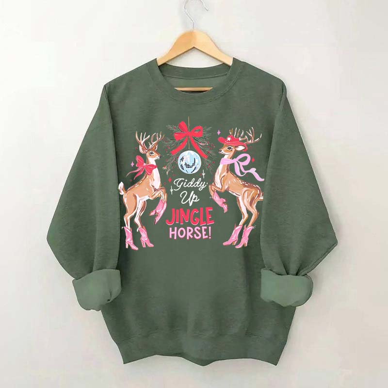Preppy Cowgirl Christmas Reindeer Sweatshirt