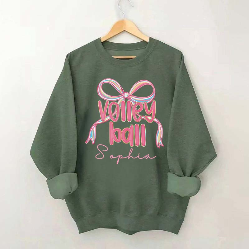 Personalized Volleyball Bow Sweatshirt
