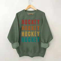 Retro Hockey Text Art Sweatshirt