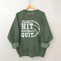 Hustle Never Quit Gameday Games Practice Fan Sweatshirt