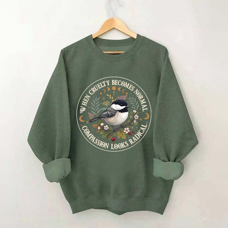 Radical Compassion Floral Bird Sweatshirt