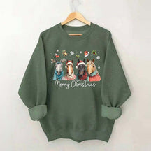 Festive Horse Quartet Christmas Sweatshirt