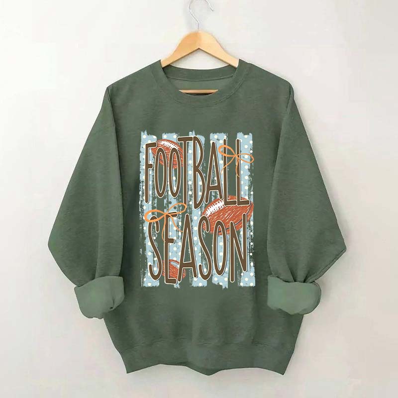 Trendy Stripes Football Mom Sweatshirt