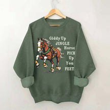 Country Christmas Horse Womens Sweatshirt