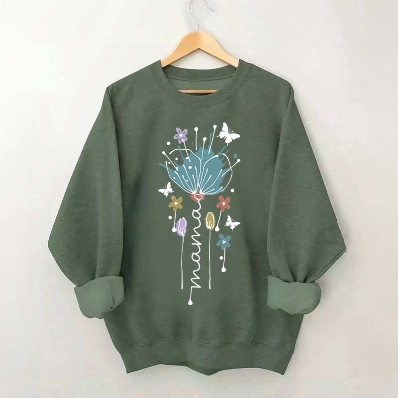 Mama Flower Butterfly Sweatshirt
