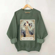 Cat Lady Tarot Card Vintage Sweatshirt