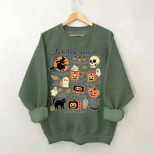Vintage Women's Pumpkin Witch Graphic Sweatshirt