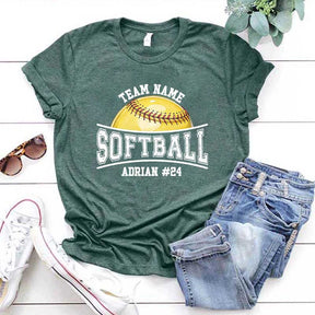 Custom Name Number Softball T-Shirt