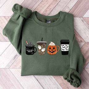 Pumpkin Fall Coffee Halloween Sweatshirt