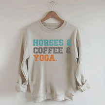 Horses Coffee Yoga Sweatshirt