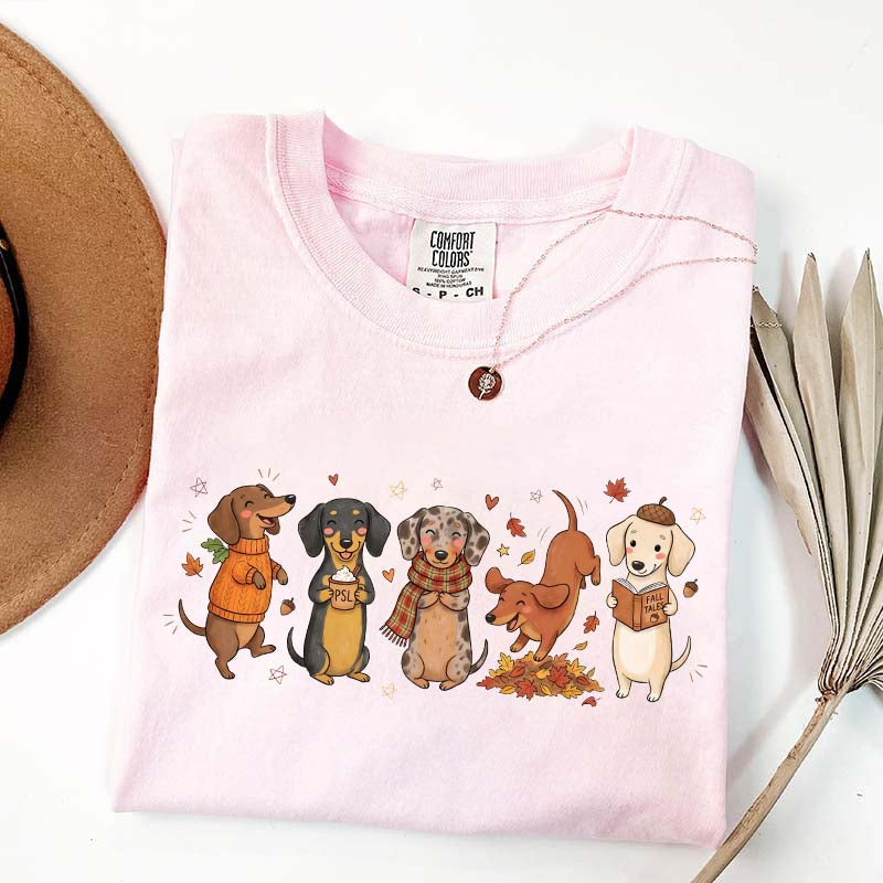 Dachshund Fall Cozy Season Pumpkin T-Shirt