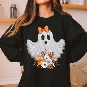 Fall Floral  Lace Ghost Sweatshirt