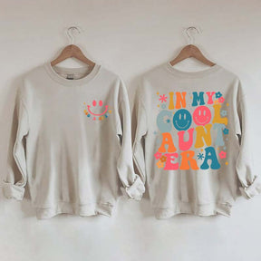 Retro In My Cool Aunt Era Smile Face Sweatshirt