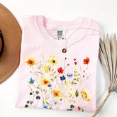 Delicate Floral Print Botanical T-Shirt