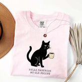 Black Cat Coffee Hello Darkness My Old Friend T-Shirt