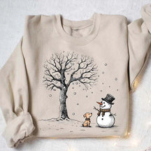 Cute Snowman Dog Lover Sweatshirt