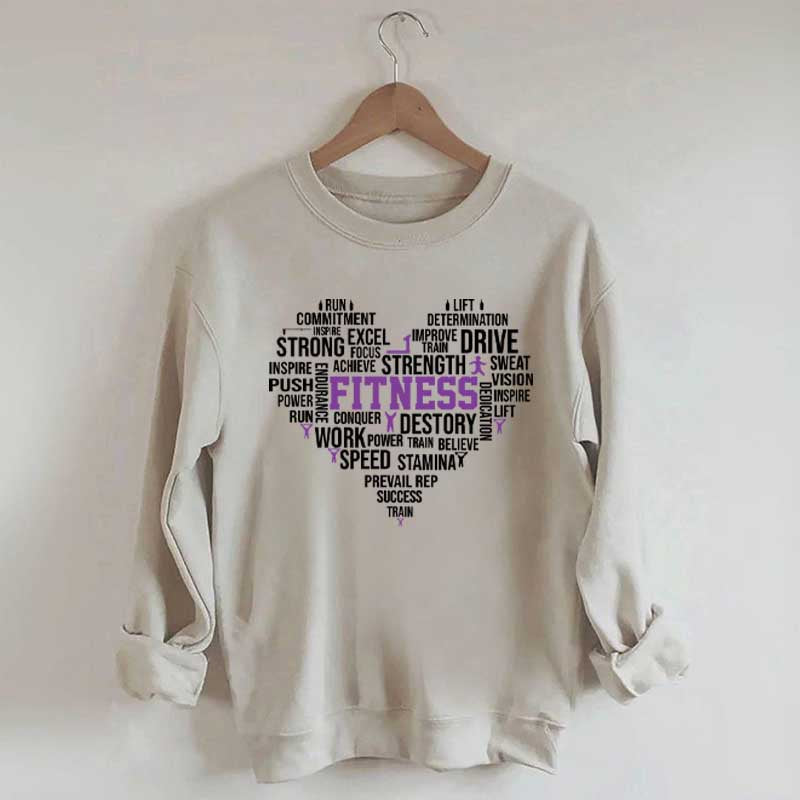 Fitness Word Art Sweatshirt