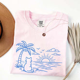 Cat Watching Sunset T-Shirt