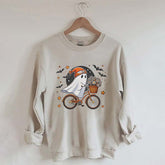 Cute Ghost On Bike Halloween Sweatshirt