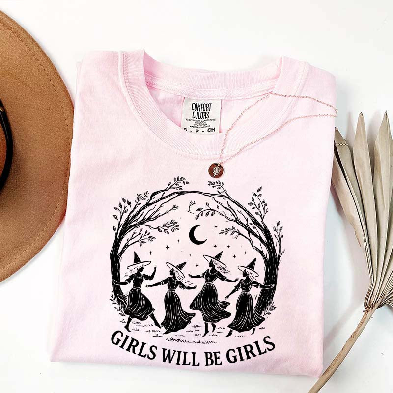 Vintage Girls Will Be Girls Witch T-Shirt