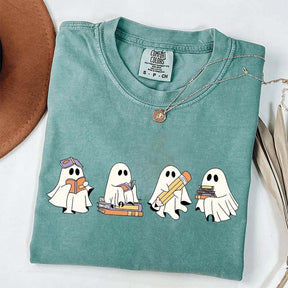 Cute Halloween Ghost Book T-Shirt
