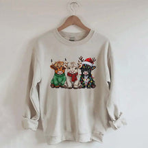 Rustic Highland Cows Christmas Sweatshirt
