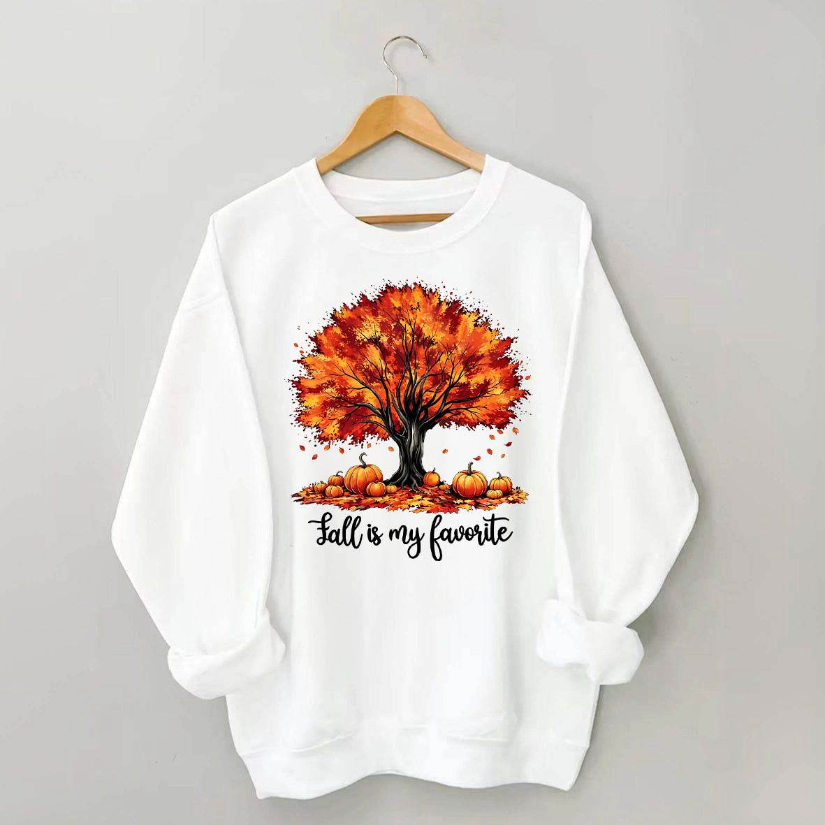 Fall Is My Favorite Tree Leaves Trendy Sweatshirt