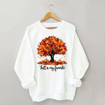 Fall Is My Favorite Tree Leaves Trendy Sweatshirt