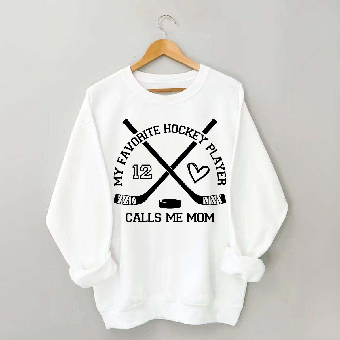 Hockey Mom Jersey Number Sweatshirt