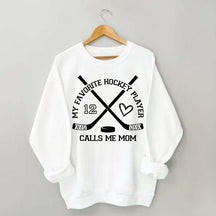 Hockey Mom Jersey Number Sweatshirt
