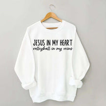 Jesus In My Heart Volleyball In My Veins Sweatshirt