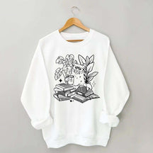 Cat Reading Book Sweatshirt