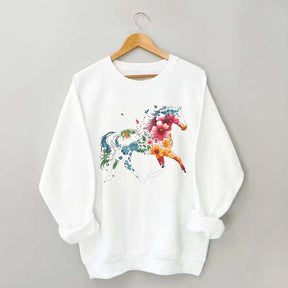 Floral Horse Wildflower Sweatshirt