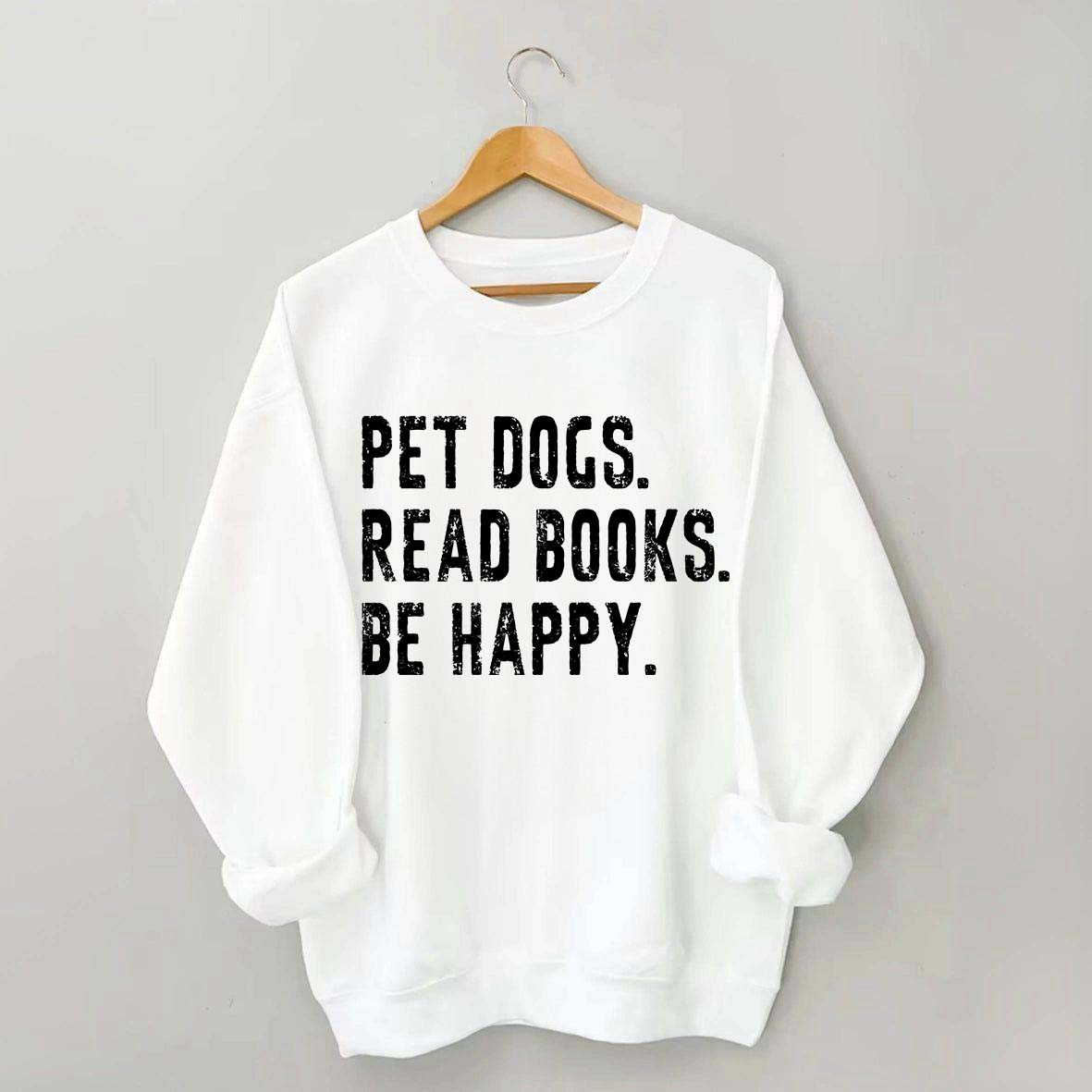 Retro Bookish Reading Books and Dogs Sweatshirt