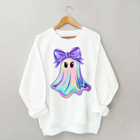 Shimmering  Iridescent Glitter Ghost Sweatshirt