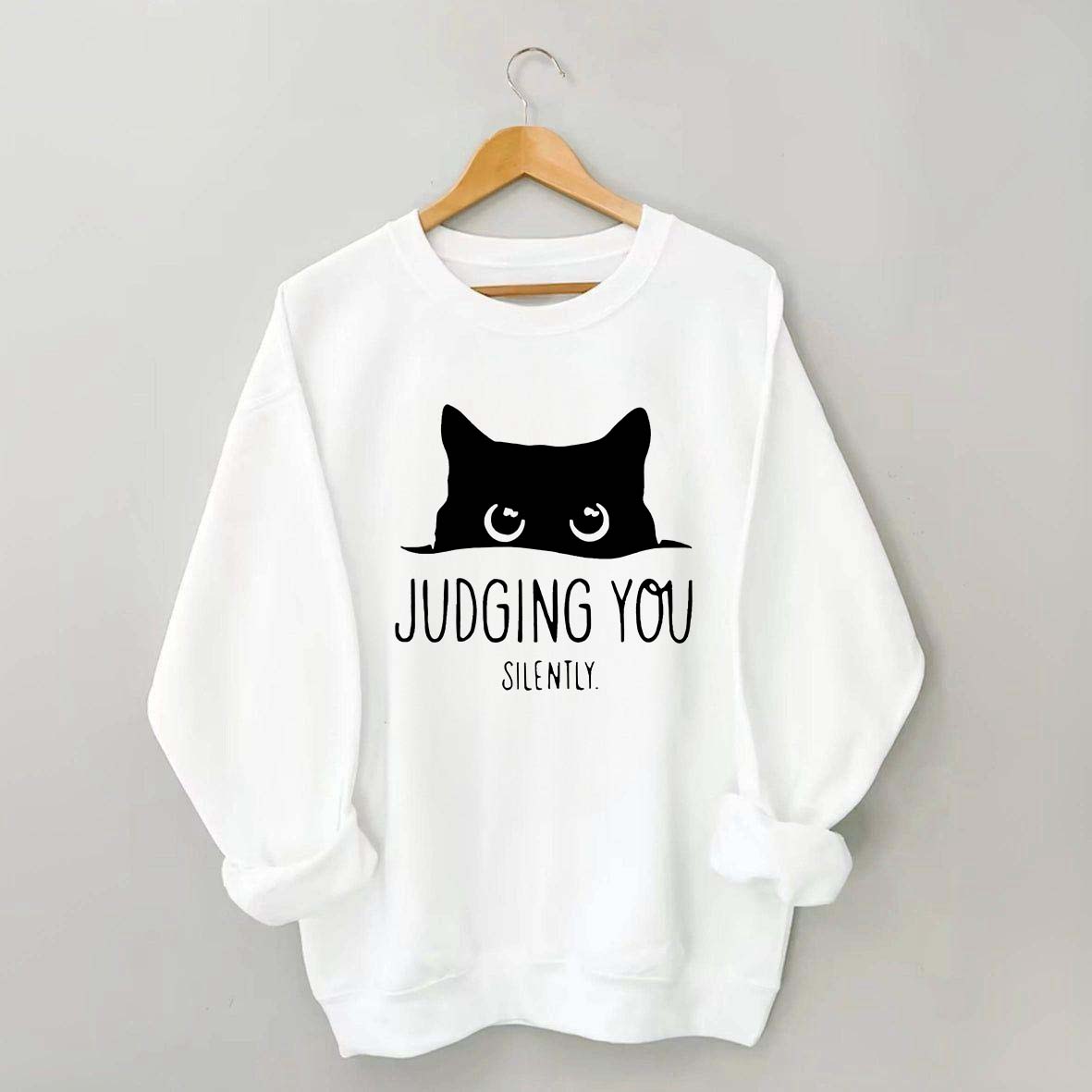 Judging You Silently Black Cat Sweatshirt