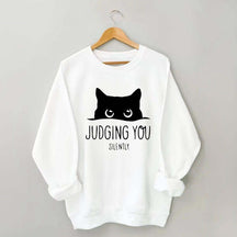 Judging You Silently Black Cat Sweatshirt