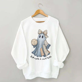 Retro Patchwork Ghost Volleyball Sweatshirt