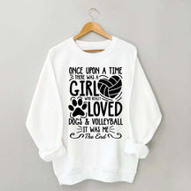 A Girl Who Really Loved Dogs and Volleyball Sweatshirt