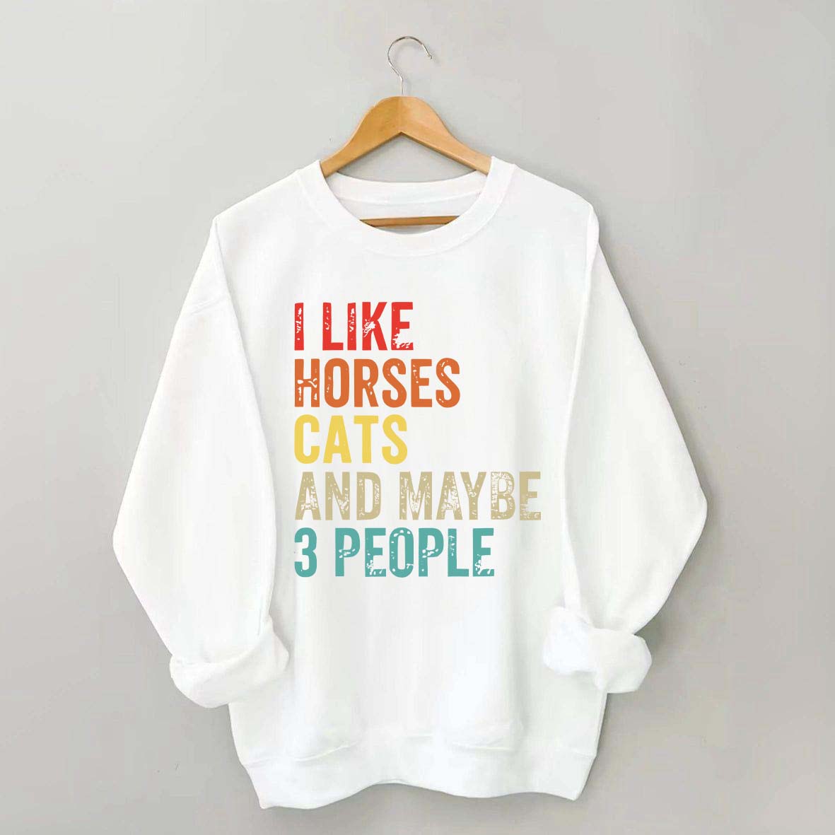 I Like Horses Cats And Maybe 3 People Sweatshirt
