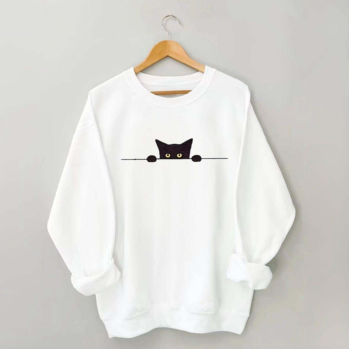 Black Cat Graphic Animal Fashion Sweatshirt