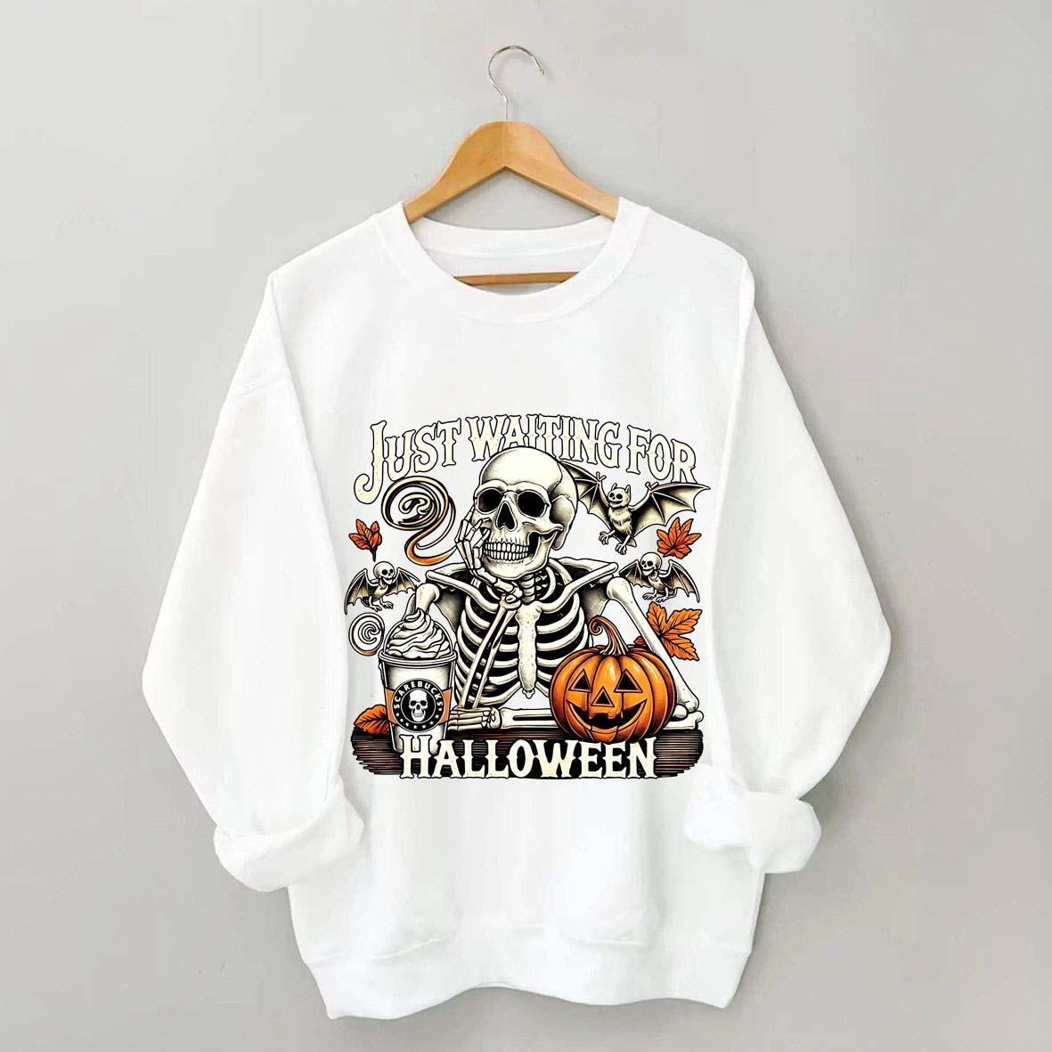 Just Waiting for Halloween Retro Halloween Sweatshirt
