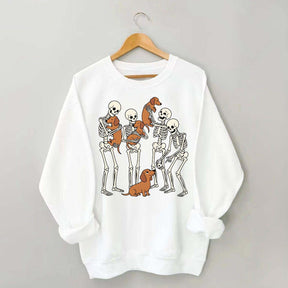 Halloween Dachshund Spooky Season Skeleton Bone Sweatshirt