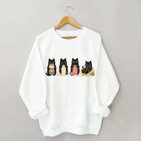Black Cats Knitting Funny Sweatshirt